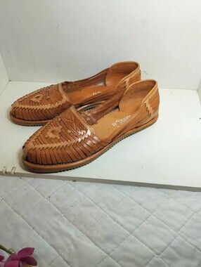 & Other Stories Tan Woven Leather Slip-On Loafers